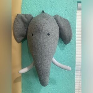 Gray Elephant Wall Accent Plush Home Decor baby kids nursery animal zoo